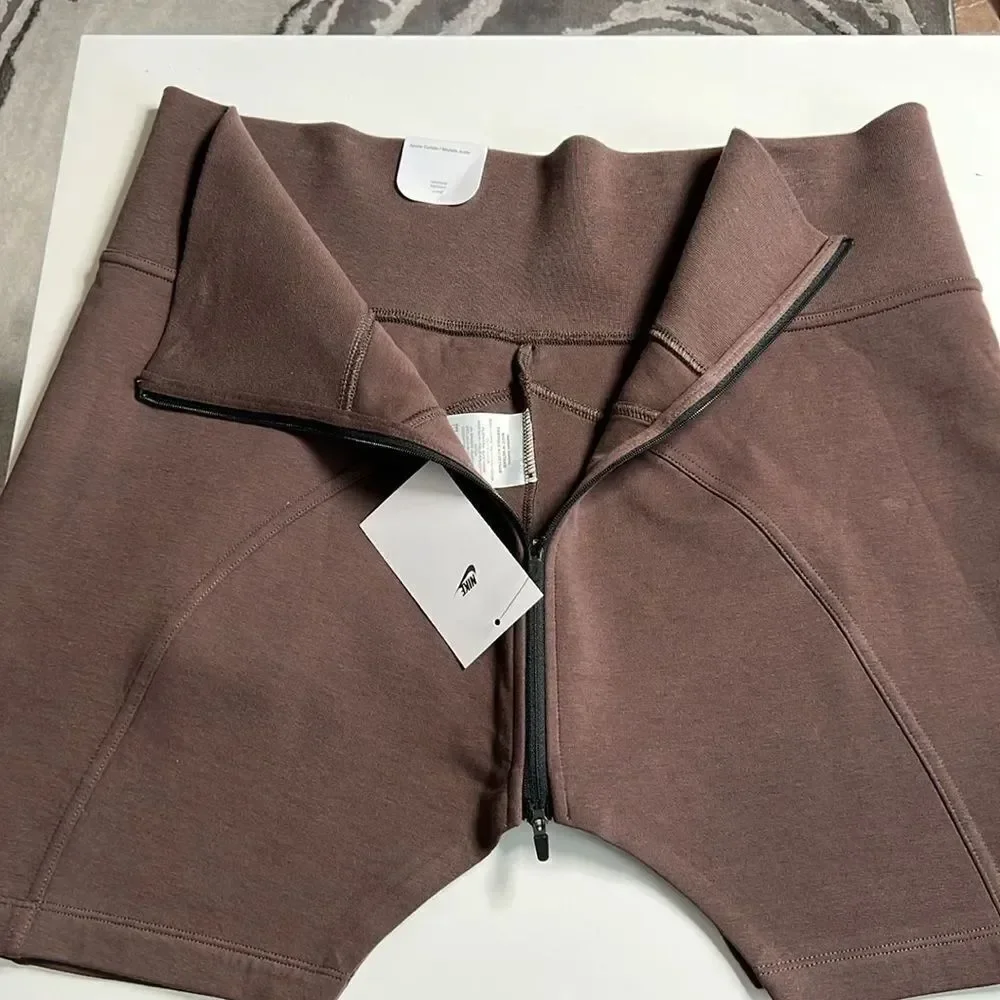 Nike Sportswear Tech Fleece High-Waisted Brown Mini Skirt